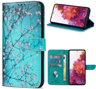 Geschikt voor Oppo Reno 12 hoesje - Solidenz Bookcase Reno12 - Planten telefoonhoesje Reno 12 - Cover Hoesje met bloemen - Met Pasjeshouder - Sierkers