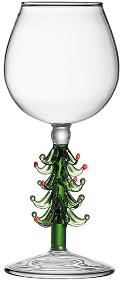 Kerstboomfiguur in mok Gepersonaliseerde kerstboom Wijnglas Drinkbeker voor kerstbanket Kerstboom versierde glazen beker