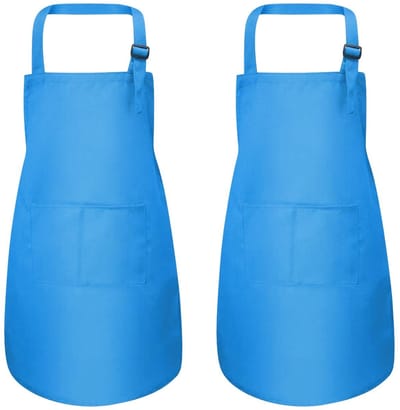 Dailygoods- Kinderschort Verstelbaar - 2 Stuks - Koken/Schilderen - Voor Kinderen 7-13 Jaar - Vuilafstotend - Hoogwaardig Polyester - Afmetingen 46 x 62 cm - Keukenschort