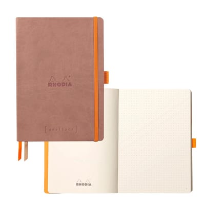 Rhodia Goalbook – A5 – 120 Bladen – Dotted – Ivoorkleurig Papier 90 g/m² – Elastieksluiting - Rozenhout