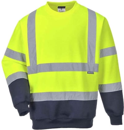 Portwest Tweekleuren Hi-Vis Sweatshirt B306 - Geel/Marine - XL