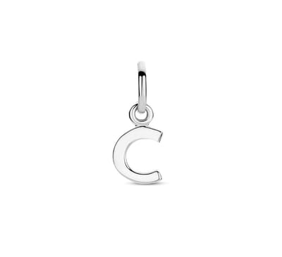 Zilver Gerhodineerde Hanger letter C 1333743