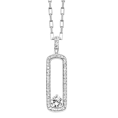 Julie Julsen Anhänger mit Kette 925 Silber rhodiniert Zirkonia weiß