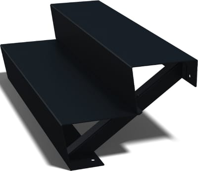 Gepoedercoat staal - tuintrap - 2-trede - 48 x 100 x 34 cm - RAL9005 mat (zwart) - MySteel