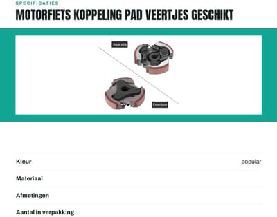 Dailygoods- Koppeling Pad Aluminium - Mini Moto Koppeling - Geschikt voor 2 Stroke 47cc/49cc - Dirt Bike/ATV/Scooter - Inclusief 3 Veertjes - Afmeting 7.5*1.8cm