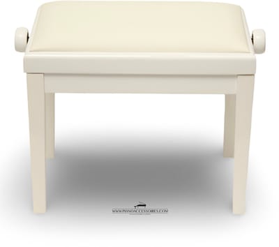Pianobank GPPD Model 3 Wit HG, witte skai-zitting