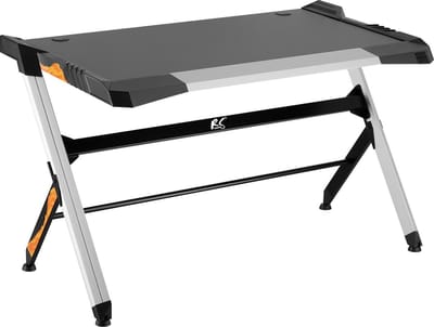 NanoRS - RS150 - Speeltafel met kleurrijke LED RGB-verlichting - Computertafel - Ergonomisch bureau - Kabelbeheersysteem - 129,5 x 72,5 cm tot 50 kg