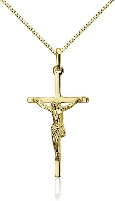 Montebello Ketting Christus G - 925 Zilver Verguld - Kruis - 35x17mm - 45cm