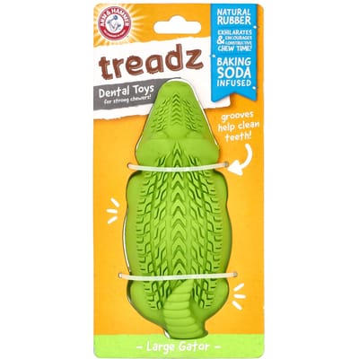 Arm & Hammer, Trez, jouet dentaire pour chiens à mâcher fort, grand alligator yellow