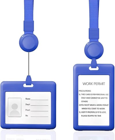 ID-badgehouders - Kaarthouders - Toegangskaart tonen - Dubbelzijdig transparant - 86x54mm - Blauw