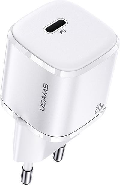 USAMS iPhone 12 20W PD Super Mini Oplader Snellader Smartphone Oplader - Compacte oplader -Galaxy/iPad Pro/Airpods/ iPhone 12/ Oplader