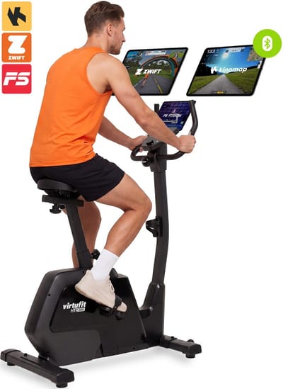 VirtuFit HTR200i Hometrainer - Fitness fiets - Hartslagfunctie - 32 weerstandsniveaus - 24 programma’s - App connectiviteit - Met transportwielen - Max. 150 kg gebruikersgewicht - 2026 model (HTR 2.0)