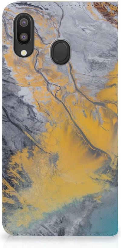 Samsung Galaxy M20 Standcase Marble Blue Gold