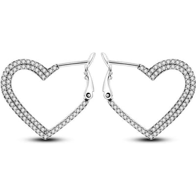 MULA 925 Sterling Zilveren Oorbellen Kristallen Sterren U-Vorm Driehoek Hart Hoepel Oorbel Dames Sieraden Maken Cadeau Dropshipping DIY white