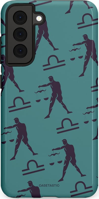 Casetastic Hoesje Geschikt voor Samsung S21 FE - Stijlvolle Beschermende Duo-layer Case - Zodiak weegschaal