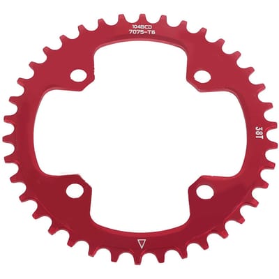 32/34/36/38T BCD 104 Mountainbike Staal Enkel Crank Kettingblad Reparatieonderdelen (Rood 38T)