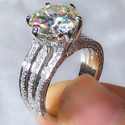Bagues de luxe Huitan en oxyde de zirconium AAA pour femmes, bagues de fiançailles tendance pour petite amie, cadeau d'anniversaire, bijoux d'éternité 10 gray
