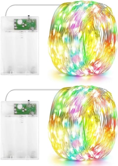 Verlichte Gordijnlampen 5 Meter met 50 Multicolor LED's - Decoratie voor Feesten, Kerst en Bruiloften (2 Stuks)