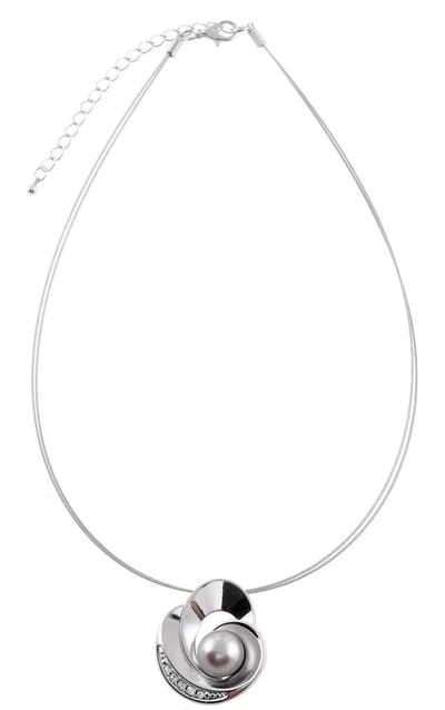 Behave® Ketting Cecilia – Parel en steentjes – 43 cm