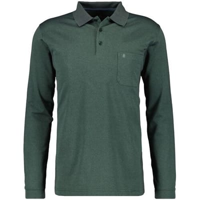 Ragman Polo Softknit Easy Care Mini Jacquard Design Mosgroen / male