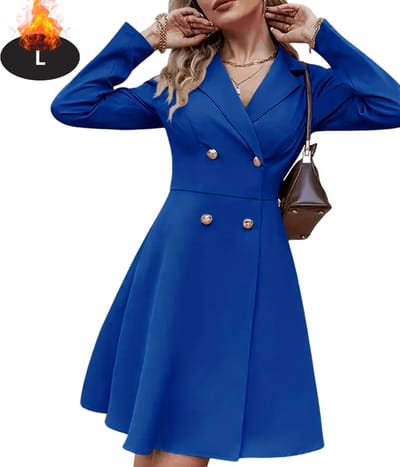 Livano Mantel Dames - Tussenmantel - Jas - Mantelpakje - Trenchcoat - Overjas - Overcoat - Winter - Blauw - L