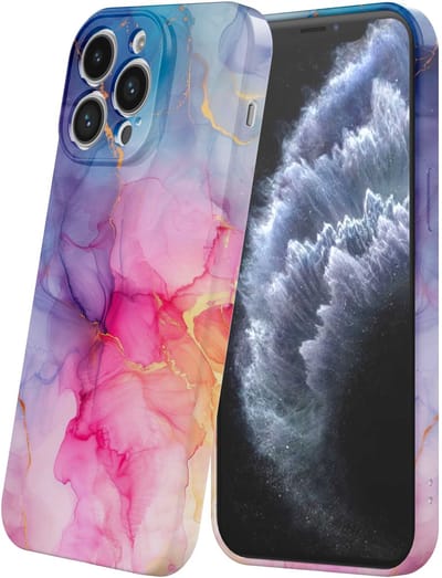 Smartphonica Telefoonhoesje Geschikt voor iPhone 11 Pro met Regenboog Marmer Opdruk - Flexibel Softcase TPU - Backcover Case Rainbow Marble Design geschikt voor iPhone 11 Pro