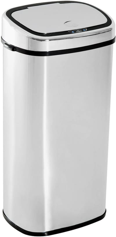 4goodz Sensorprullenbak rechthoek 68 liter - Zilver