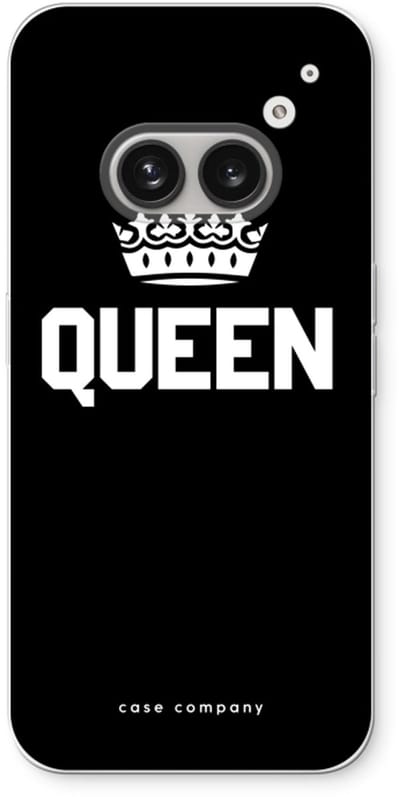 Case Company® - Hoesje geschikt voor Nothing Phone (2a) hoesje - Queen zwart - Soft Cover Telefoonhoesje - Bescherming aan alle Kanten en Schermrand