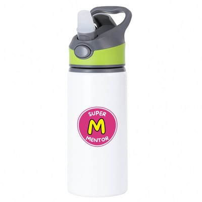 Hacebo® - Super mentor waterfles met rietje groen - Mentor - een mentor - school - verjaardagscadeau - afscheidscadeau - kado - gift - geschenk - water fles - 650ML