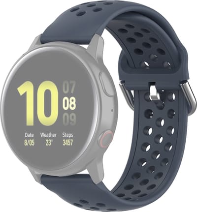 Siliconen bandje - geschikt voor Garmin Venu (2 Plus) / Venu SQ (2) / Vivomove (Style - Sport) / Vivoactive 3 / 5 / 6 / Forerunner 55 / 165 / 245 / 645 / 570 - 42mm - metaalblauw