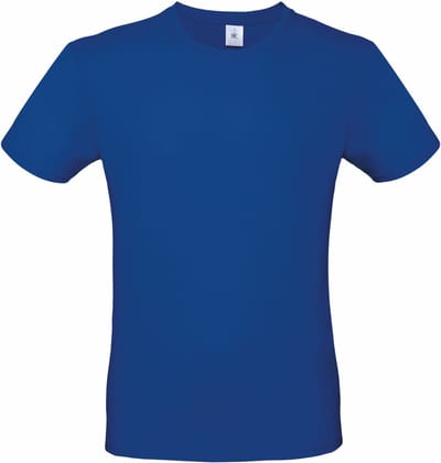 Blauw basic grote maten t-shirt - met ronde hals - voor heren - katoen - ruime pasvorm XXXL