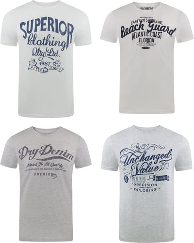 riverso Heren T-Shirt RIVLeon 4 Pack regular fit Veelkleurig M Ronde Hals Volwassenen - gemaakt van 100% katoen
