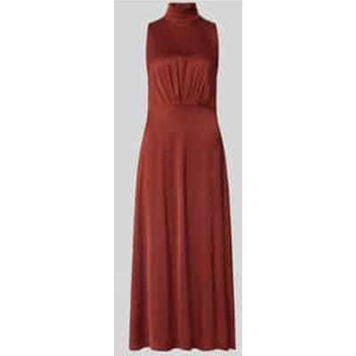 Maxi-jurk met opstaande kraag en draperieën model 'AMABEL'