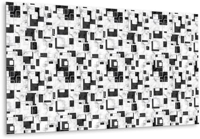 Tulup PVC Wandpaneel - Mozaïek op Marmer Vinyl Wandpaneel - 100 cm x 50 cm - Grijs Zelfklevend Wandpaneel - 1 stuk - Wandpaneel Zelfklevend - Geometrisch Muurpaneel - Zelfklevend Wandpaneel - Plaktegels Keuken en Badkamer