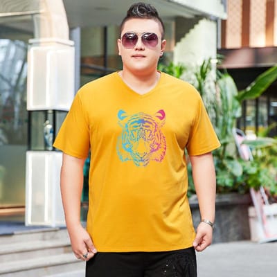 Dikke Man Komt Aan en Vergroot Kortmouwig T-shirt in de Zomer. Dikke Man Los Halfmouwig Mode T-shirt Top Oversized XXXXXL 7XL