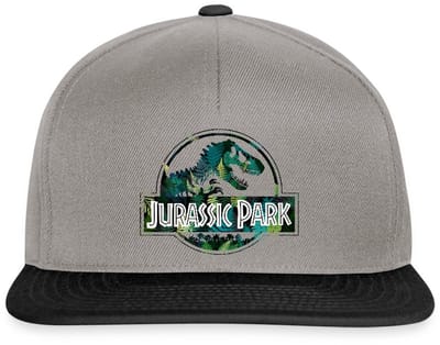 Jurassic Park Logo Met T-Rex Bladeren Ontwerp Snapback cap