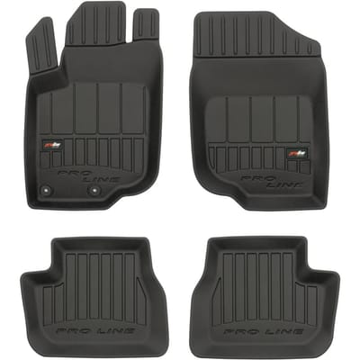 Frogum No.77 Automat / Vloermat - 3D Pasvorm - Geschikt voor Peugeot 207 2006-2012 - TPE Rubber - 4-delig - Hoge Rand 6cm - Zwart