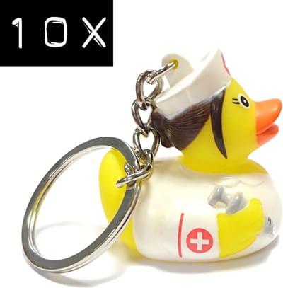 10x Pack Sleutelhanger Badeend - Bad Eend - Pack Baddendjes