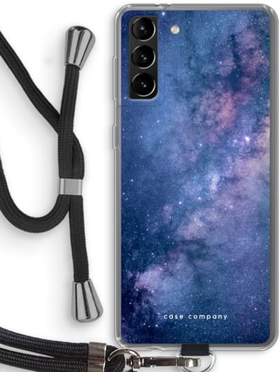 Hoesje met koord geschikt voor Samsung Galaxy S21 Plus hoesje met Koord - Nebula - Telefoonhoesje met Zwart Koord - Bescherming aan alle Kanten en Over de Schermrand