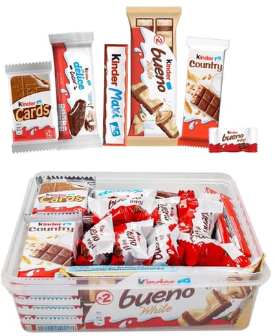 Kinder chocolade mix: Kinder Maxi, Bueno, Country, Cards, Delice & Bueno mini - 503g