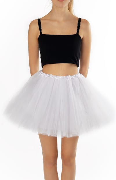 KIMU® Tutu Wit Tule Rokje - Maat 98 104 110 116 - Witte Petticoat Rok Peuter Kleuter - Ballet Turnpakje Meisje Ballerina Fee Festival