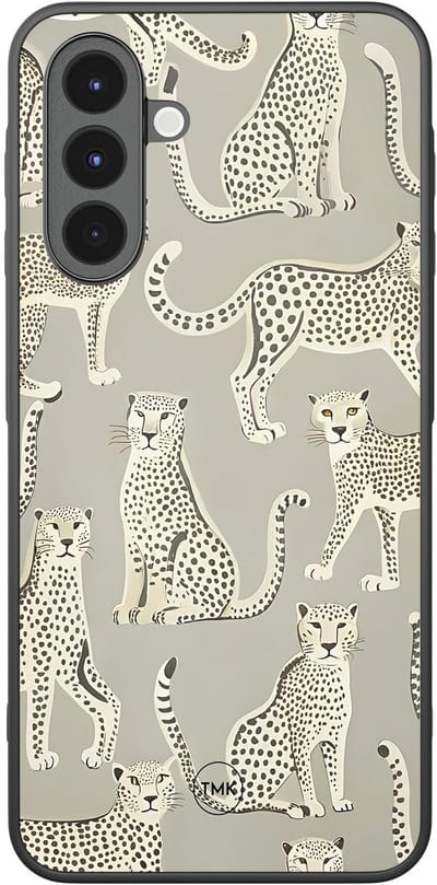 Hoesje geschikt voor Samsung Galaxy A17 - Cheetah chic - Beige - TPU case - Print - Hardcase zwart telefoonhoesje