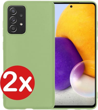 Hoesje - 2 Stuks - Geschikt voor Samsung Galaxy A72 - Sterk & Shockproof - Telefoonhoes - Back Cover - Case Siliconen - Telefoon Hoes - Groen