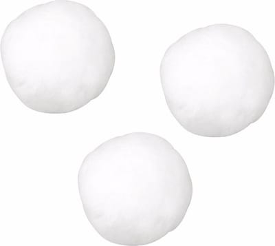 Rayher hobby Knutselen pompons - 70x stuks - Dia 7 mm - wit - kleine ronde vormen