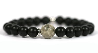Heaven Eleven Men - Zwart hout - 10mm - Jaspis - 19cm