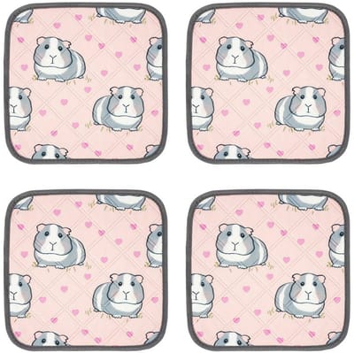 Plasmatjes voor cavia's - 30 x 30 cm - Wasbaar - Verpakking van 4 stuks - Herbruikbaar - Geschikt voor kleine dieren, zoals konijnen, hamsters en chinchilla's - Type B