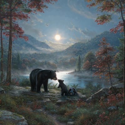 Peinture diamant ours à faire soi-même, broderie de paysage Animal, strass, point de croix 20X30CM gray