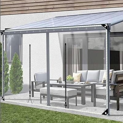 Buitengordijnen Transparant Dekzeil - Waterdicht Zeildoek Gordijn - Buiten Leven Beschermen - 0.5mm Dik PVC Materiaal - 2.5x3.3m - Transparant