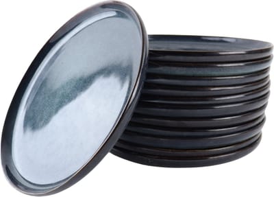 OTIX Dinerborden - Bordenset - 12 Persoons - 26cm - Blauw - Aardewerk - EBONY