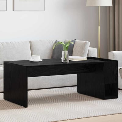 vidaXL - Salontafel - Zwart - Eiken - 101,5 - x - 50 - x - 37 - cm - Bewerkt - hout